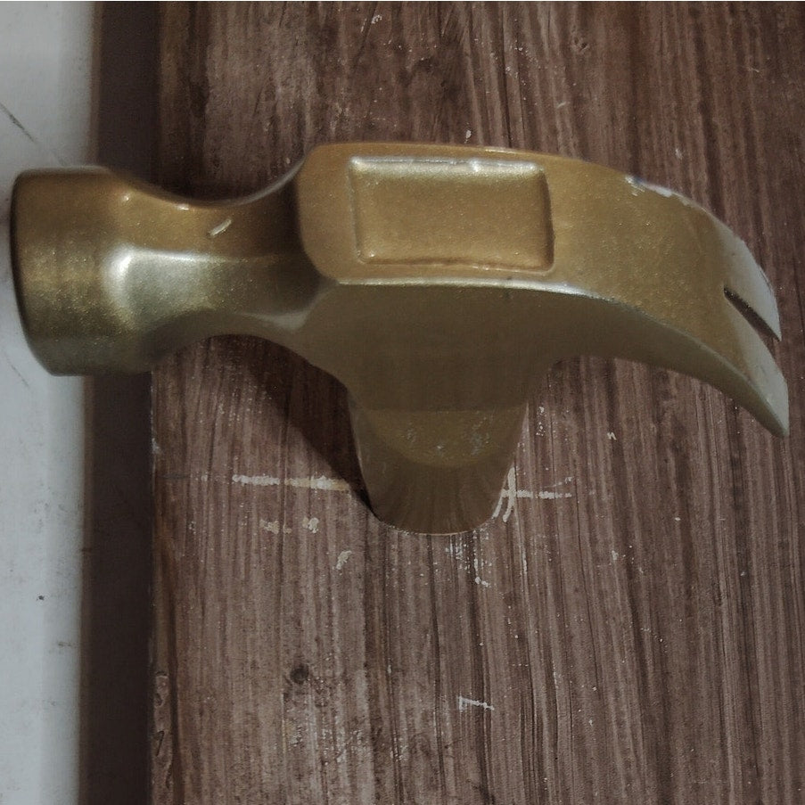 Handmade Hammer Head Coat Rack Rustic Farmhouse Wall Hook 3 Brass Hooks