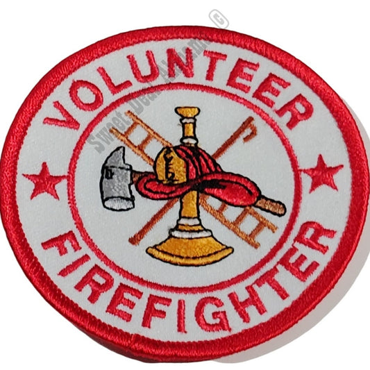 NOS, Volunteer Firefighter, Iron or Sew On Patch, 3" Diameter Fire Dept. Logo