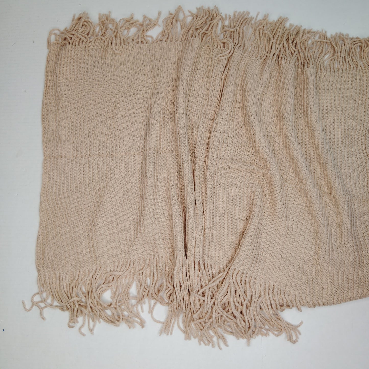 Lucky Leaf Infinity Scarf w/ Tassels Lightweight 100% Acrylic Solid Light Pink