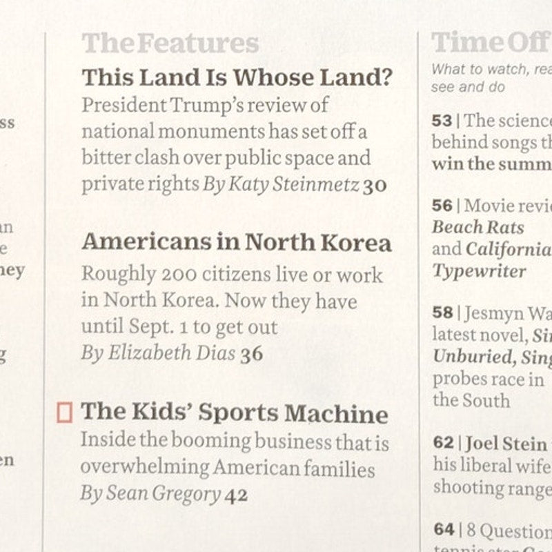 Time Magazine September 4 2017 How Kid Sports Turned Pro Joey Erace