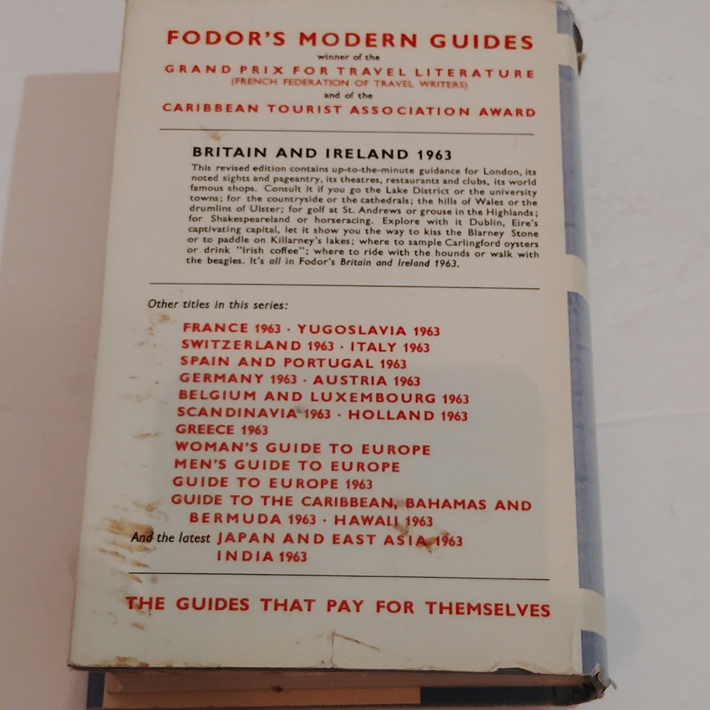 Fodor’s Modern Guides Britain and Ireland 1963 Hardcover with Dust Jacket