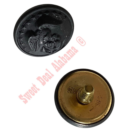 2-PK Waterbury Button Company- USMC Screw Post Buttons for Service Caps, 5/8"D