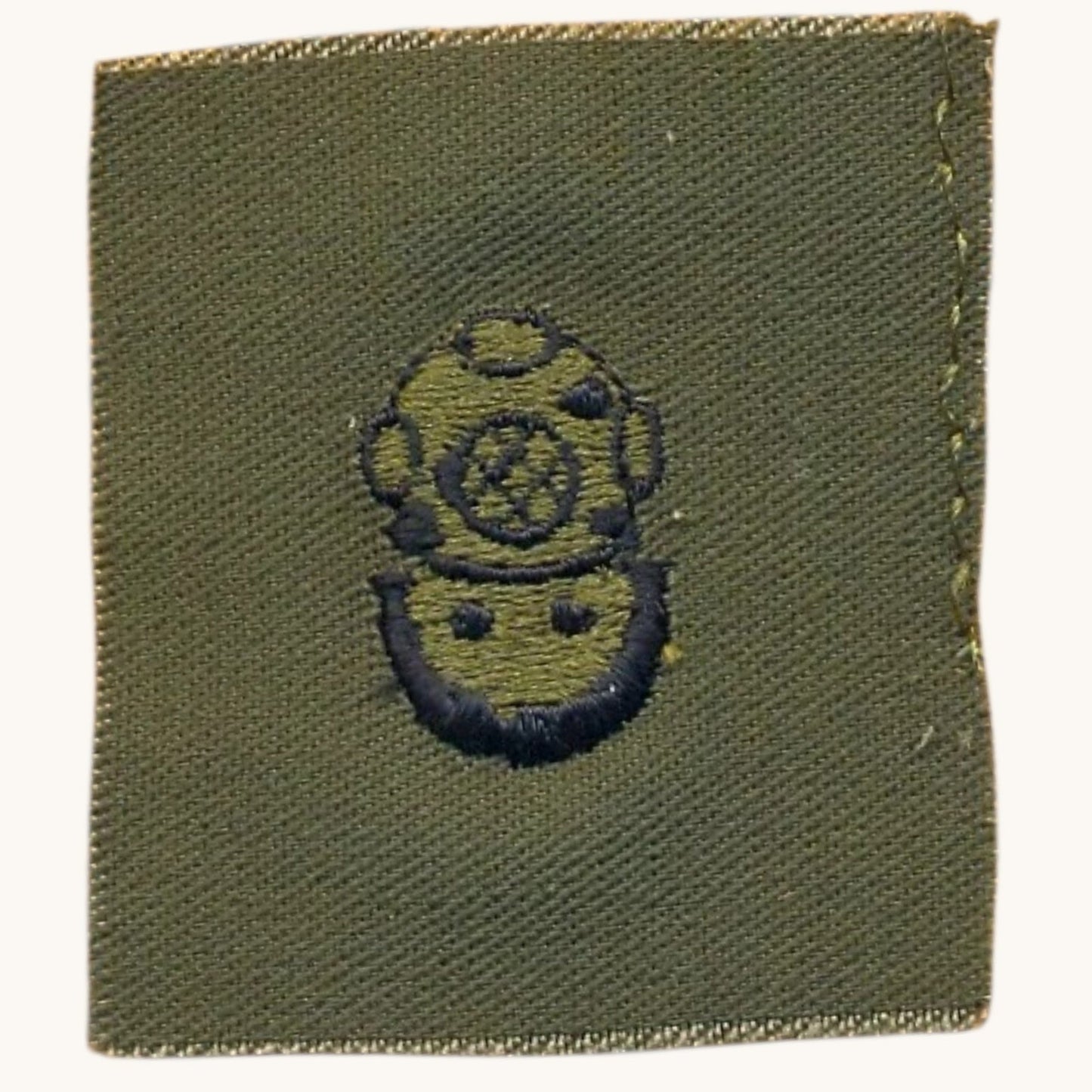US Army 2nd Class Diver Qualification Patch Subdued ODG Twill Sew‑On 2‑1/4" × 2"