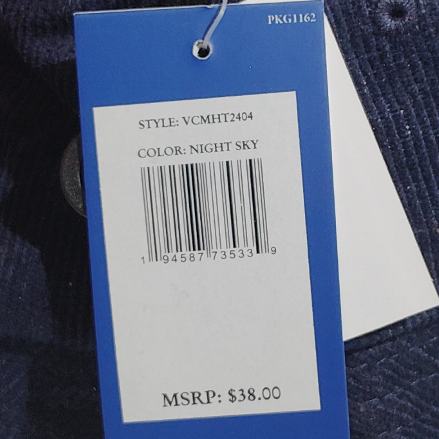 Vince Camuto Corduroy Bucket Hat, Navy Blue, OSFM, 100% Cotton