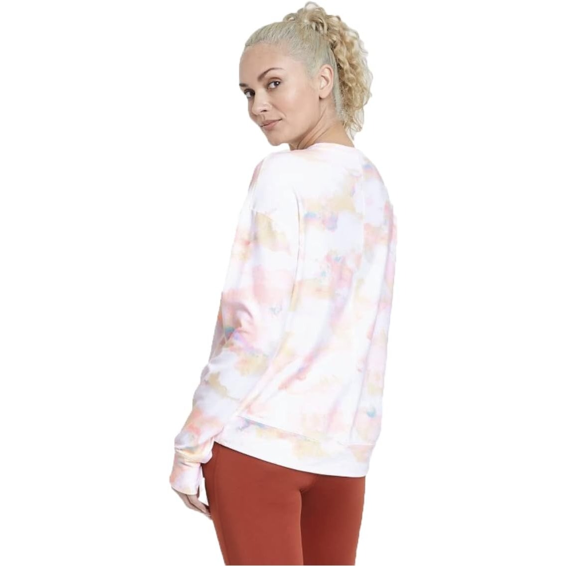 All in Motion Women’s Crewneck Sweatshirt – Tie-Dye Pastels – Size XS