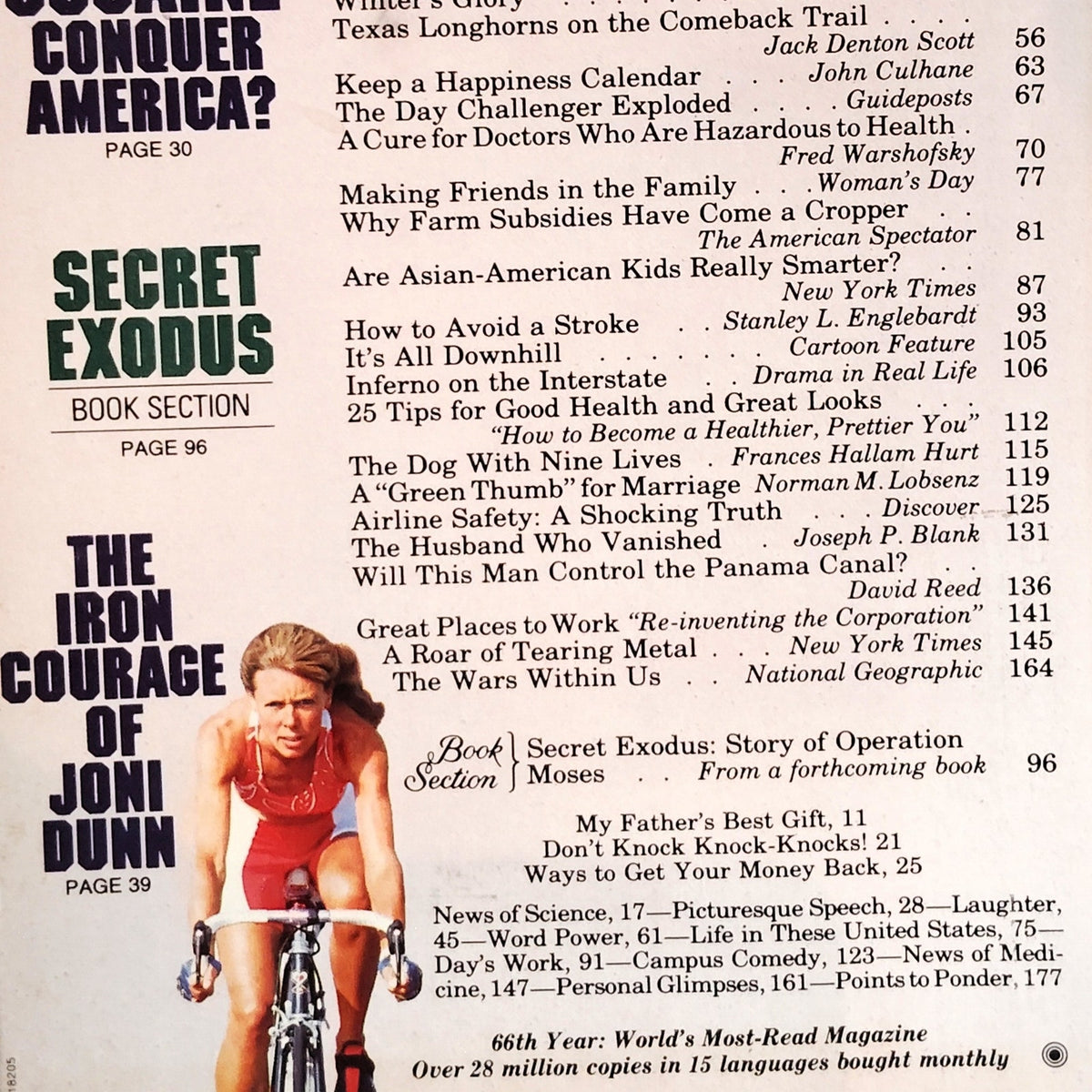 Reader's Digest January 1987 Vintage Magazine - Can Cocaine Conquer America?