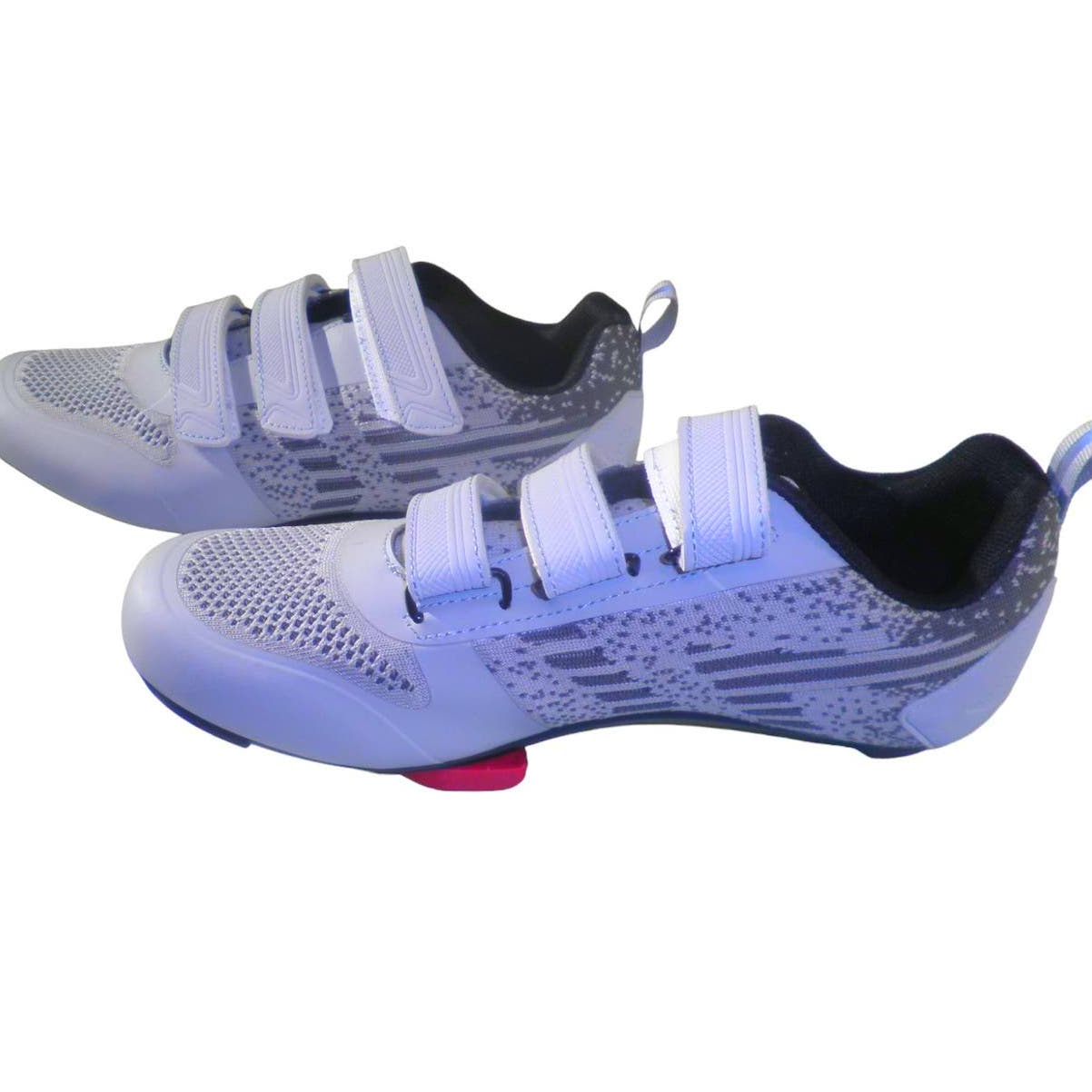 Unisex Road Bike Cycling Shoes 3 Straps, Delta Cleats for Indoor Use, Sz 7, Gray