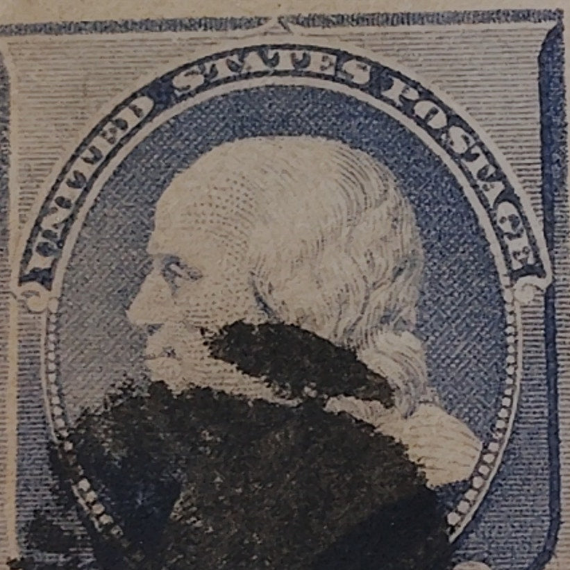 1887 U.S. Postage Stamp – 1¢ Benjamin Franklin – Scott #212 – Ultramarine – Used