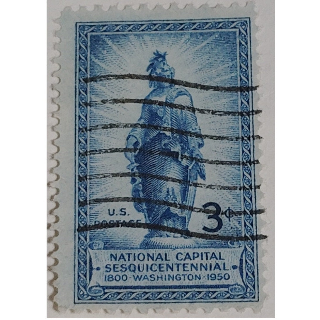 1950 3¢ National Capital Sesquicentennial – Scott 991 – Statue of Freedom