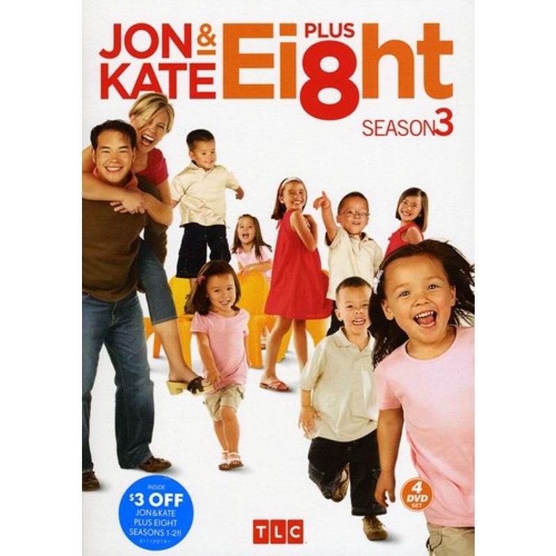 Jon & Kate Plus Eight Season 3 DVD 2008 Reality TV Family Gosselin Kids