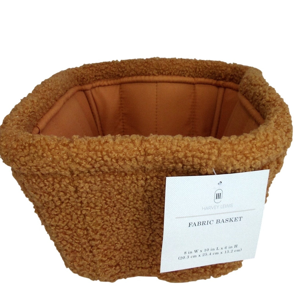 Harvey Lewis Fabric Storage Basket – Brown – 8" × 10" × 6"