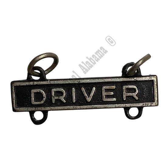 Military Qualification Bar, Driver M, Silver on Black, 1/2"H x 1"W