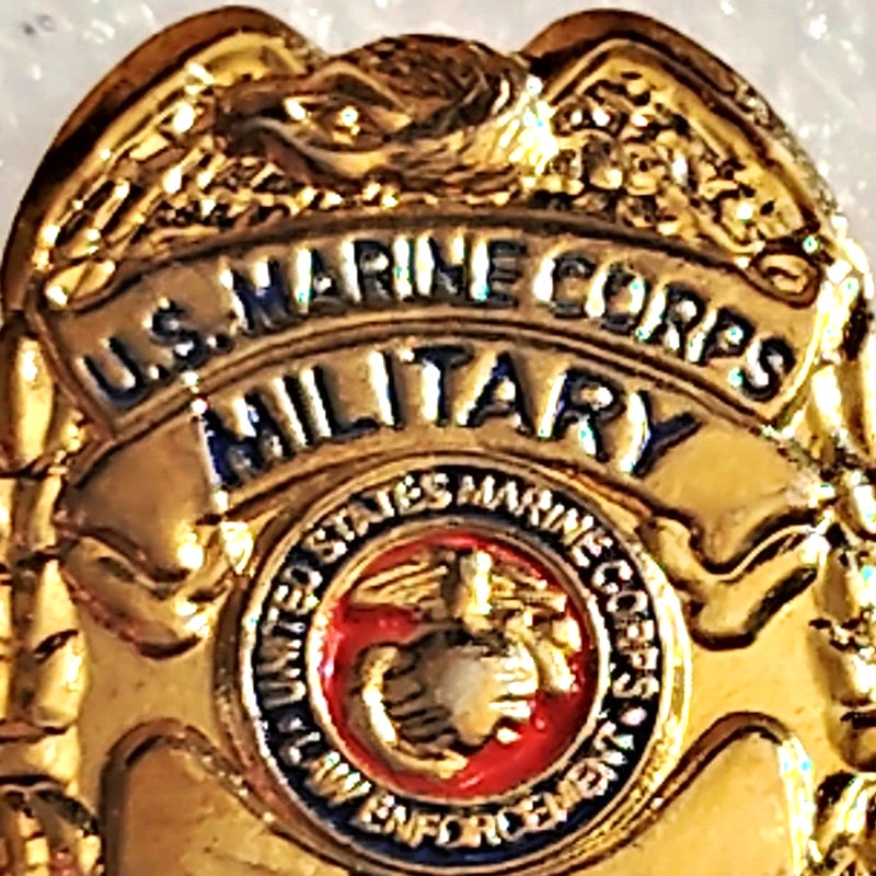 U.S.M.C. Military Police Badge Novelty Hat Lapel Pin, 1‑1/16" × 3/4"