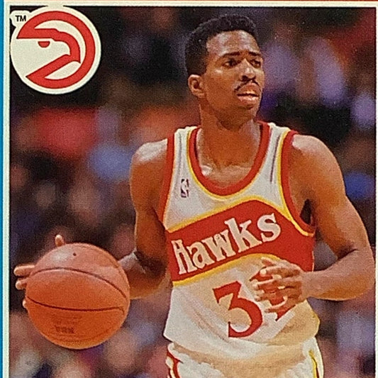 Kenny Smith, Atlanta Hawks, NBA, Fleer 1990, Card 4, EX/NM
