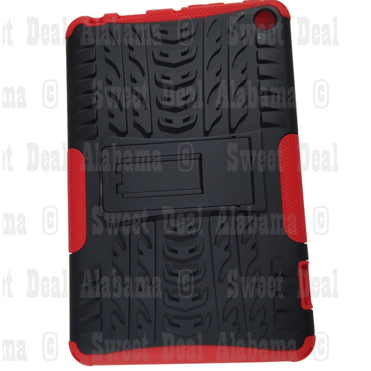 Tablet Case For Fire 7 (2022 12th Gen) Red / Black, Reinforced Corners & Raised Bezels