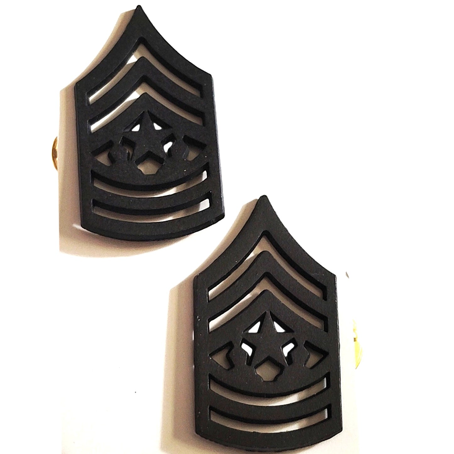 US Army CSM E‑9 Subdued Rank Insignia Novelty Hat, Lapel Pins Set 1‑3/8" × 3/4"