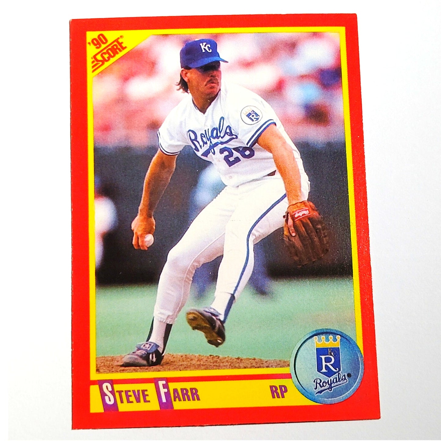 1990 Score Steve Farr #356 Kansas City Royals Pitcher MLB Baseball EX