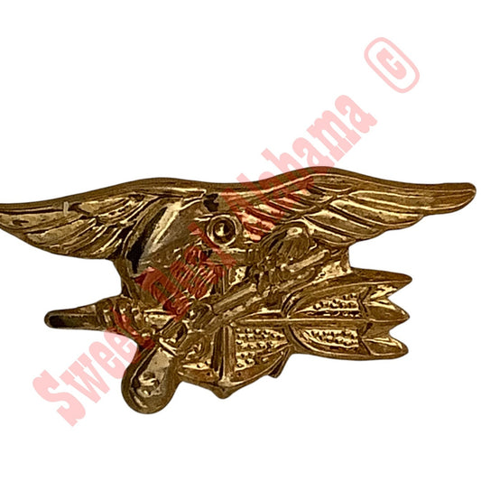 U.S. Navy SEAL Trident Beret Badge, Hat, Lapel or Tie Pin 1/2"H x 1-1/8"W