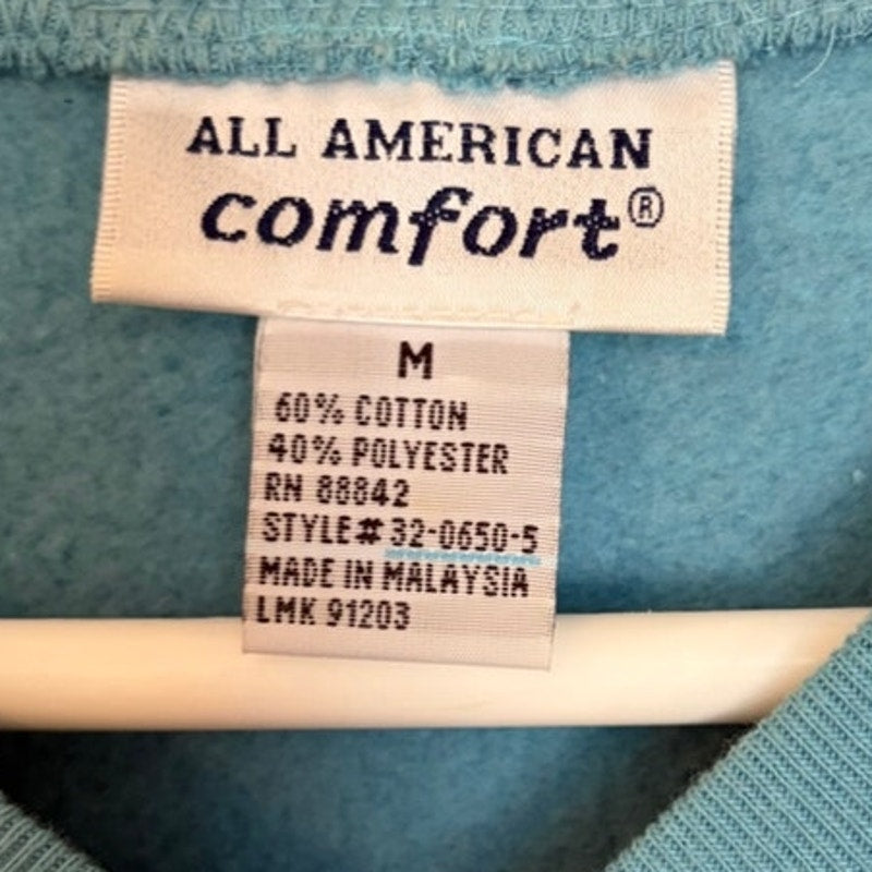 All American Comfort Teal Paisley Button-Up Jacket M - Fleece Lined