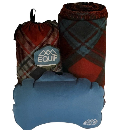 Equip Hammock Bundle – 1 Person Nylon Hammock + Fleece Blanket + Pillow 108x56"