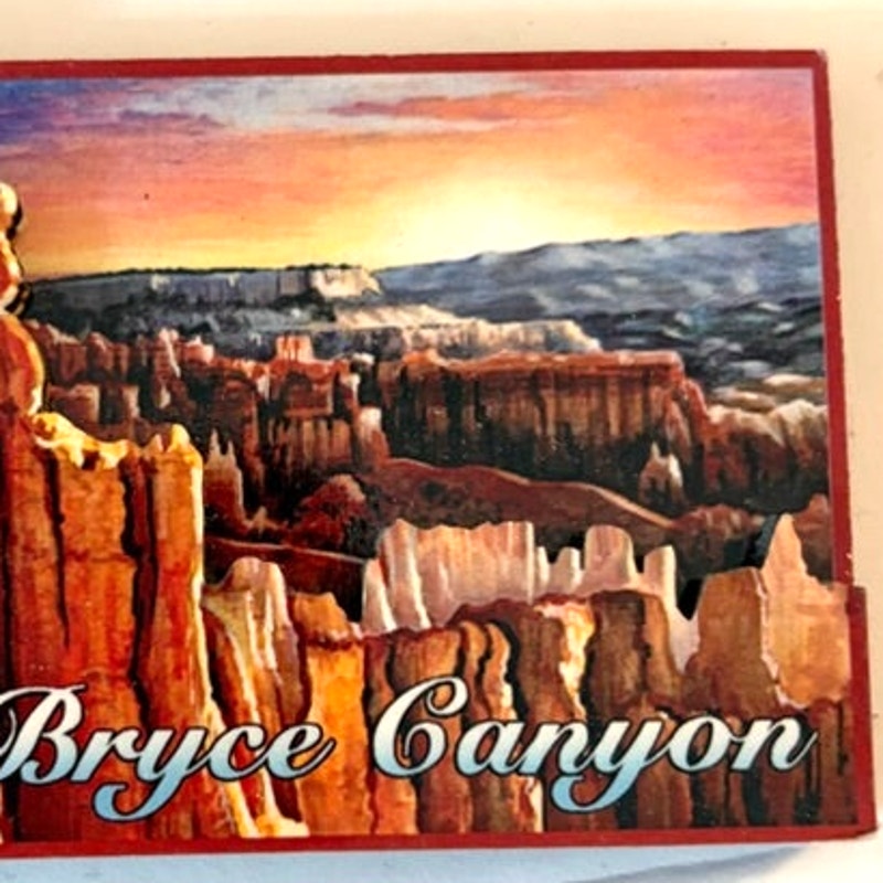 Bryce Canyon Utah Thor’s Hammer Layered Wood Fridge Magnet National Park 4x2.5"