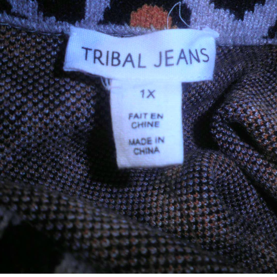 TRIBAL CHANDAIL TRICOT "ANIMAL PRINT" BLACK, GREY & CAMEL, FUNNEL NECK SWEATER