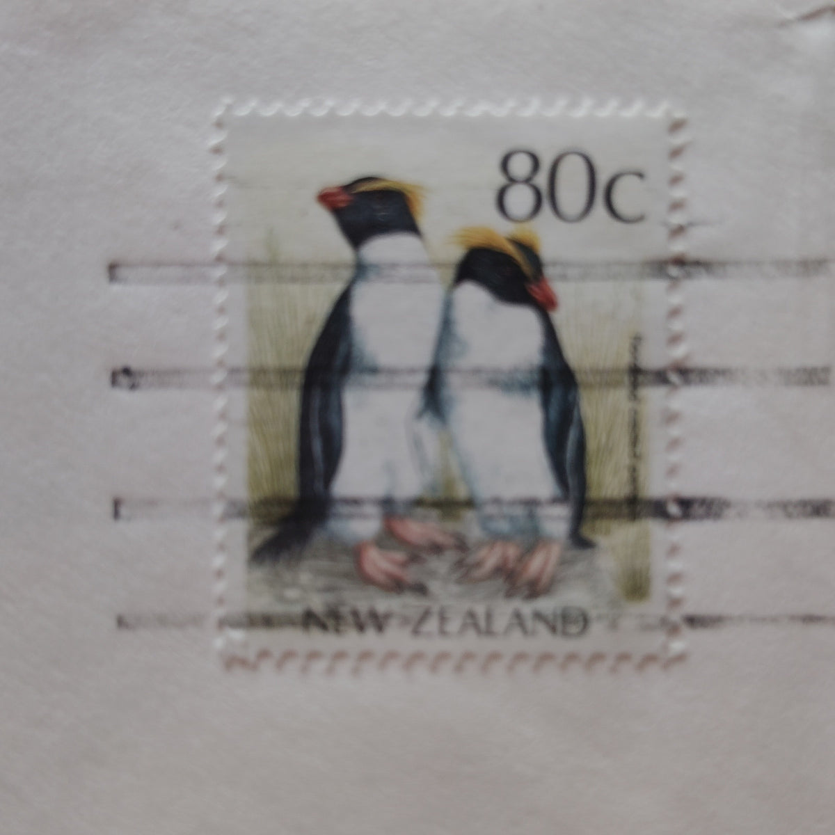 New Zealand 1993 80c Yellow-Eyed Penguin Stamp on Cover Wellington Postmark