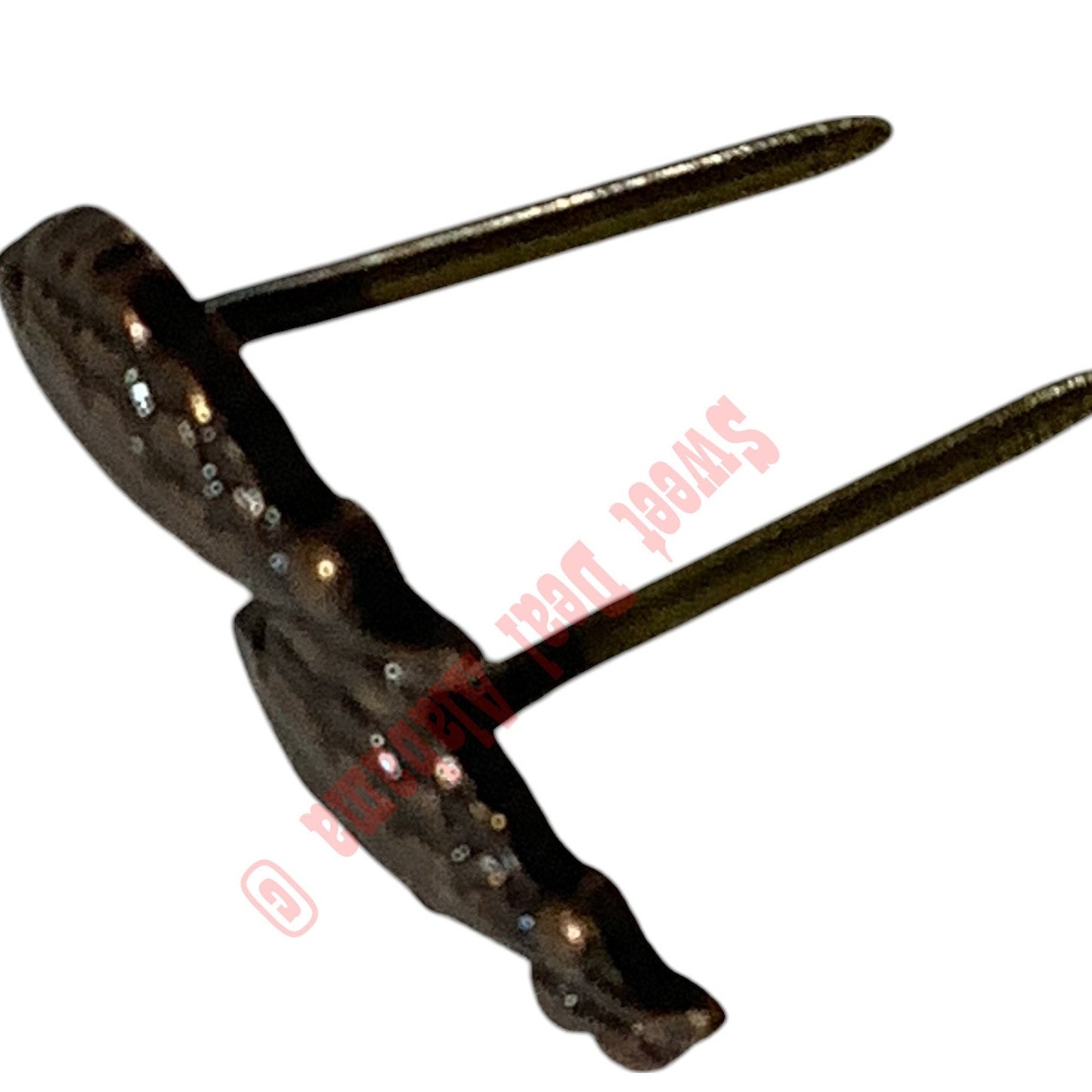 Ribbon Attachment Device: Bronze Double Oak Leaf - 1/4"H x 1/2"W
