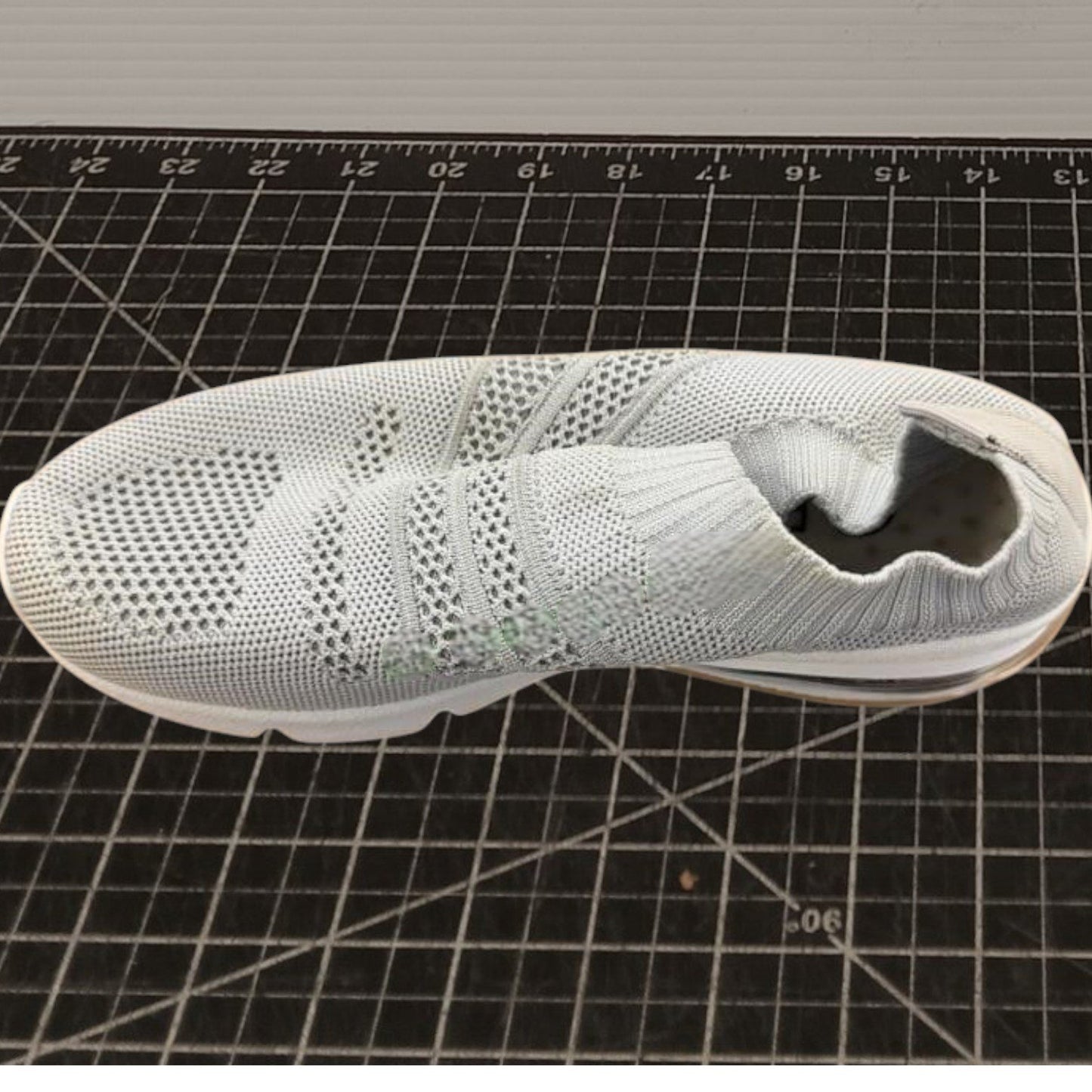 Slip-On Walking Shoe, Size 6 Gray Breathable Mesh, Air Cushion Heel, Lightweight