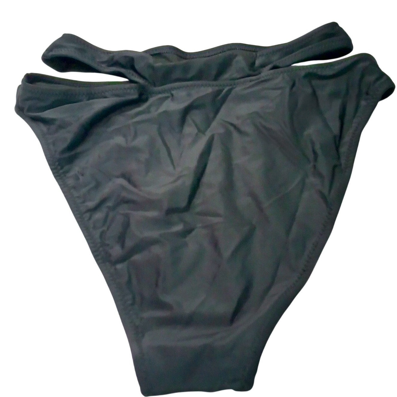 Cupshe Black Cutout High Waist Bikini Bottoms Women’s Small Double Strap