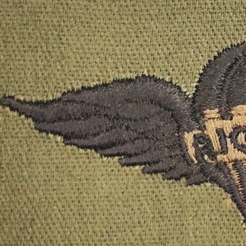 US Army Parachute Rigger Badge Patch – Subdued ODG Twill Black Embroidery Sew-On