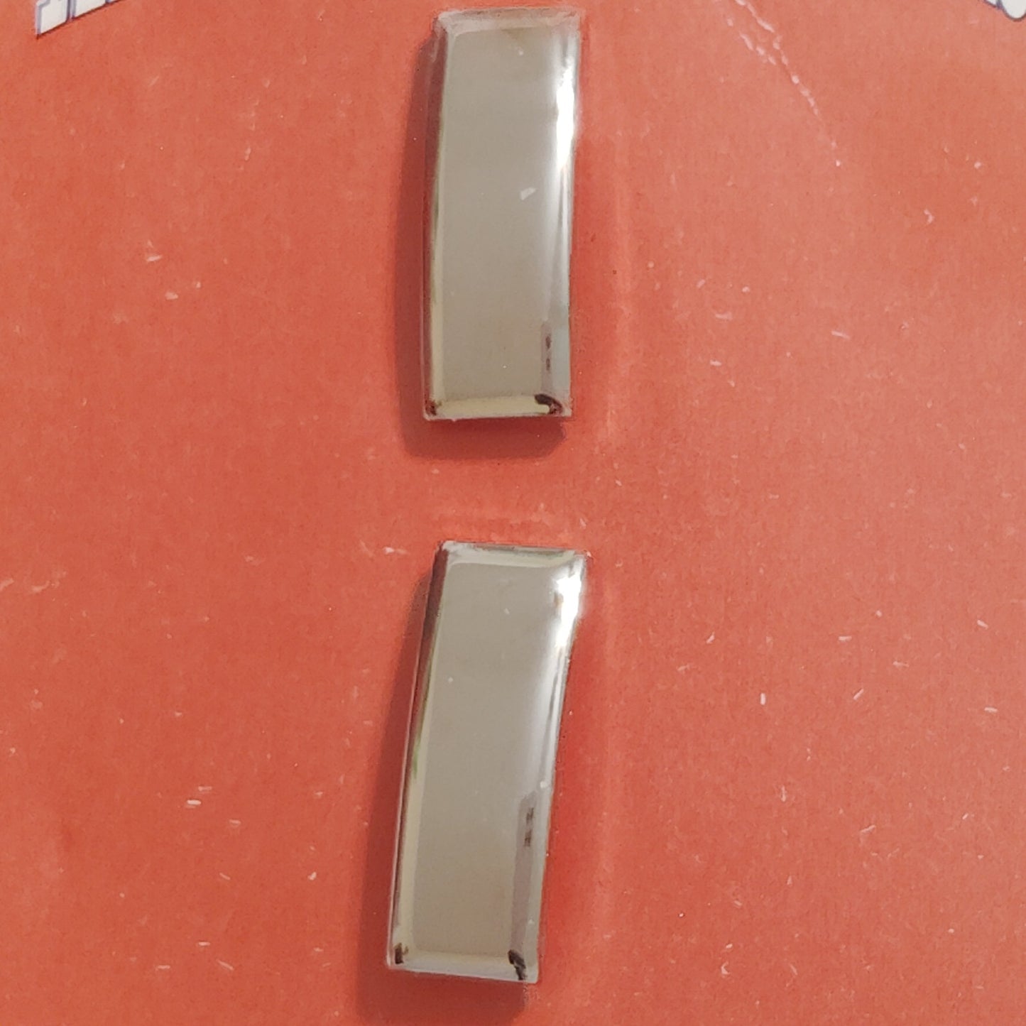 Lieutenant Rank Bars – Mini 3/4" × 1/4" – Silver Collar Device Set, 1 Pr