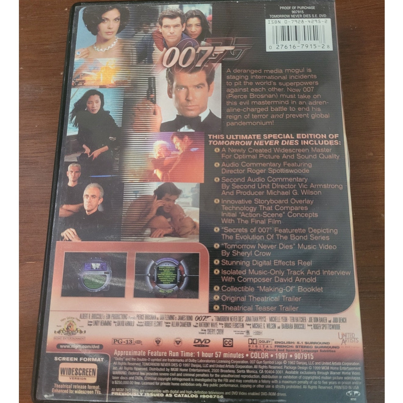 Tomorrow Never Dies DVD 1997 Special Edition – James Bond 007, Pierce Brosnan