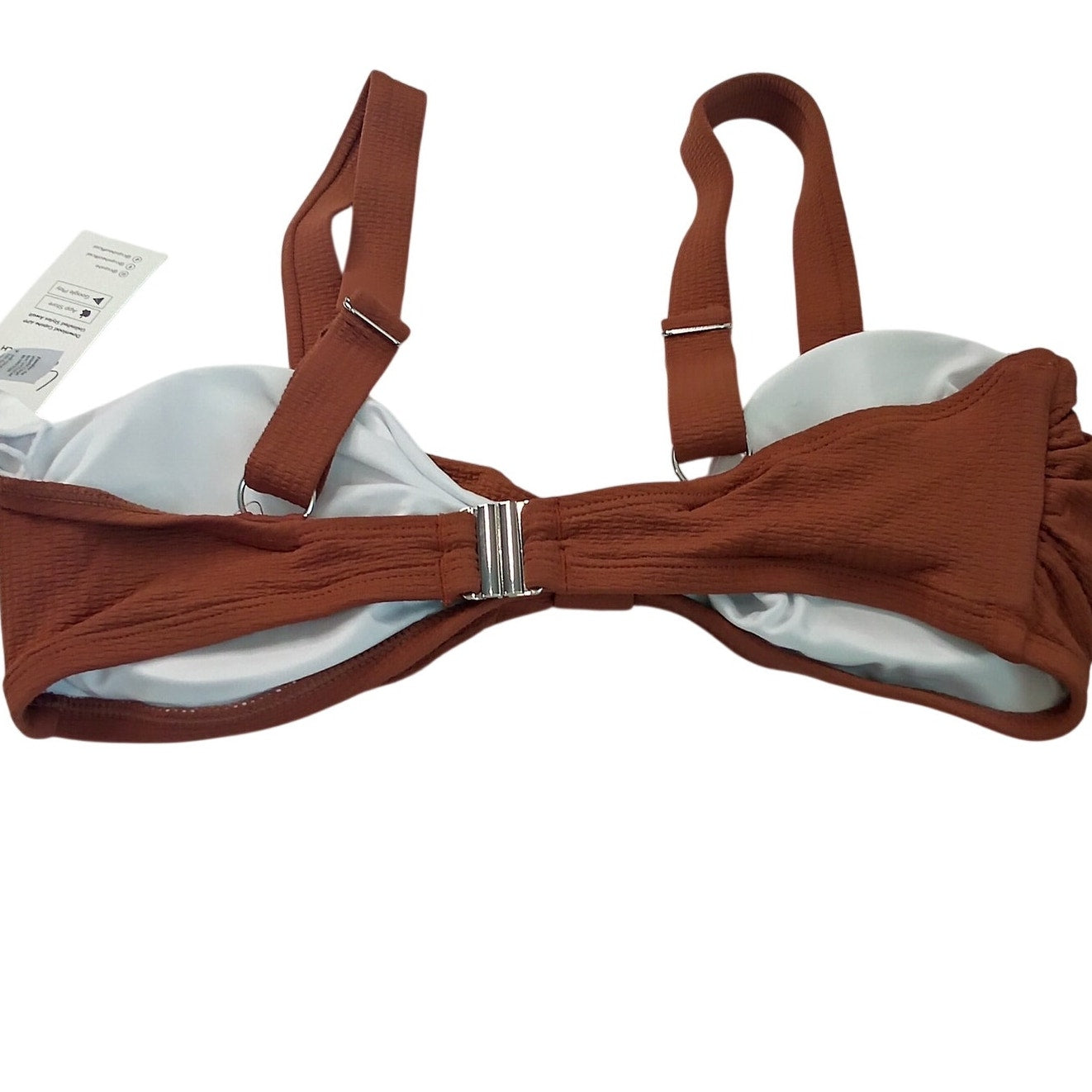Cupshe Marsala Twist Bikini Top Women’s Small Textured Seersucker