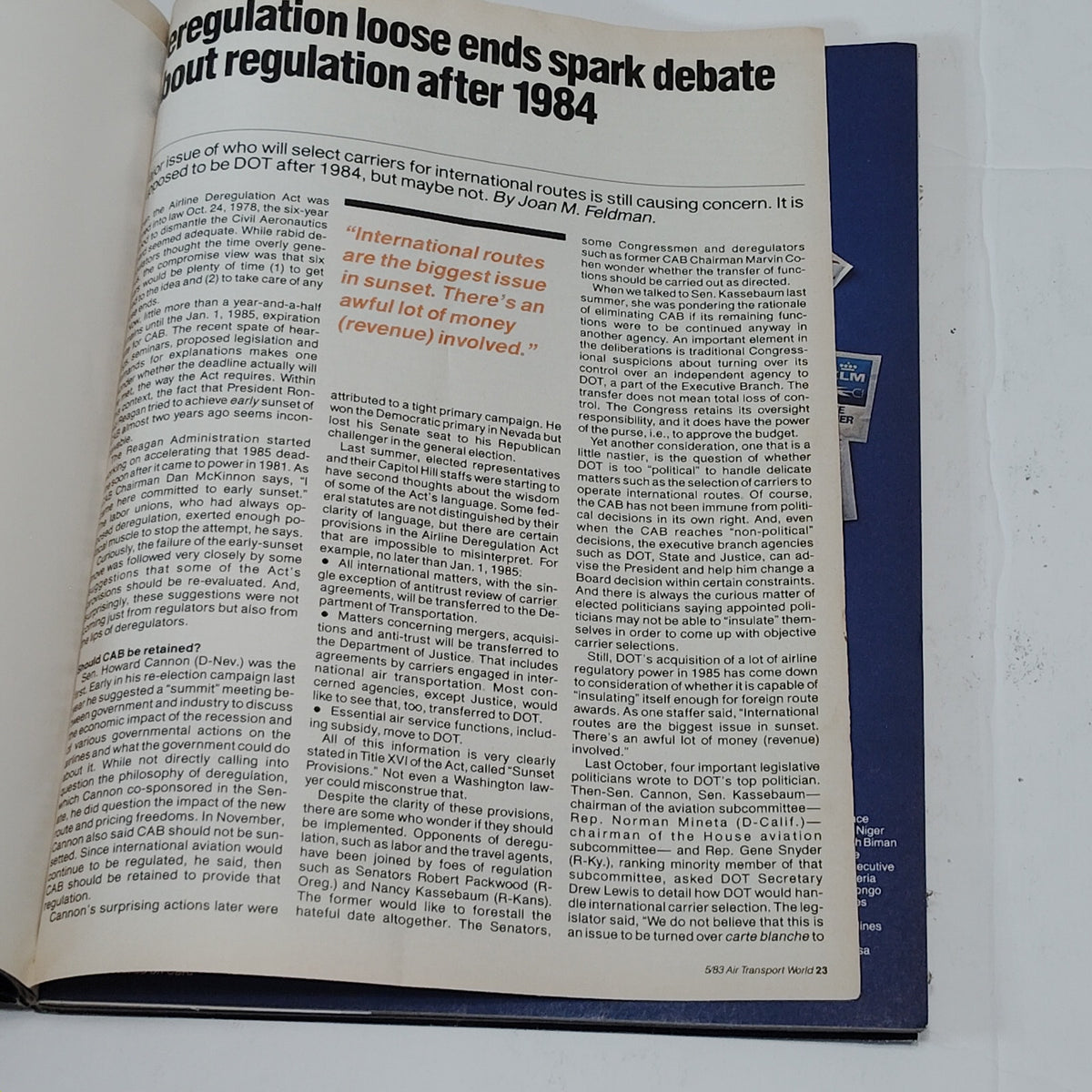 Air Transport World Magazine May 1983 - 20th Annual Market Development Issue