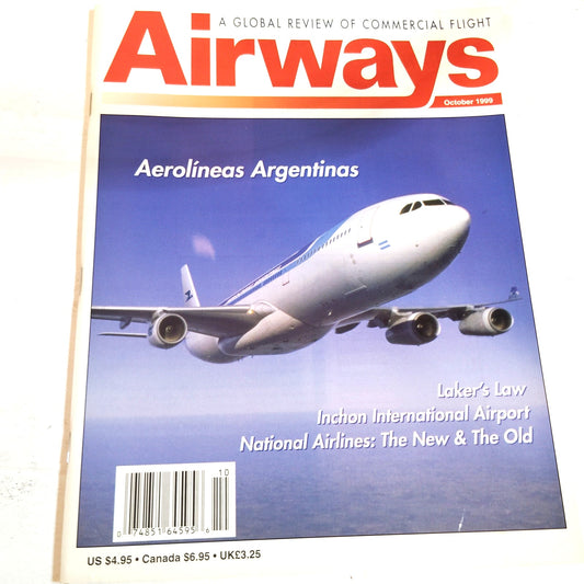 Airways Magazine October 1999 - Global Review of Commercial Flight - Blue/White