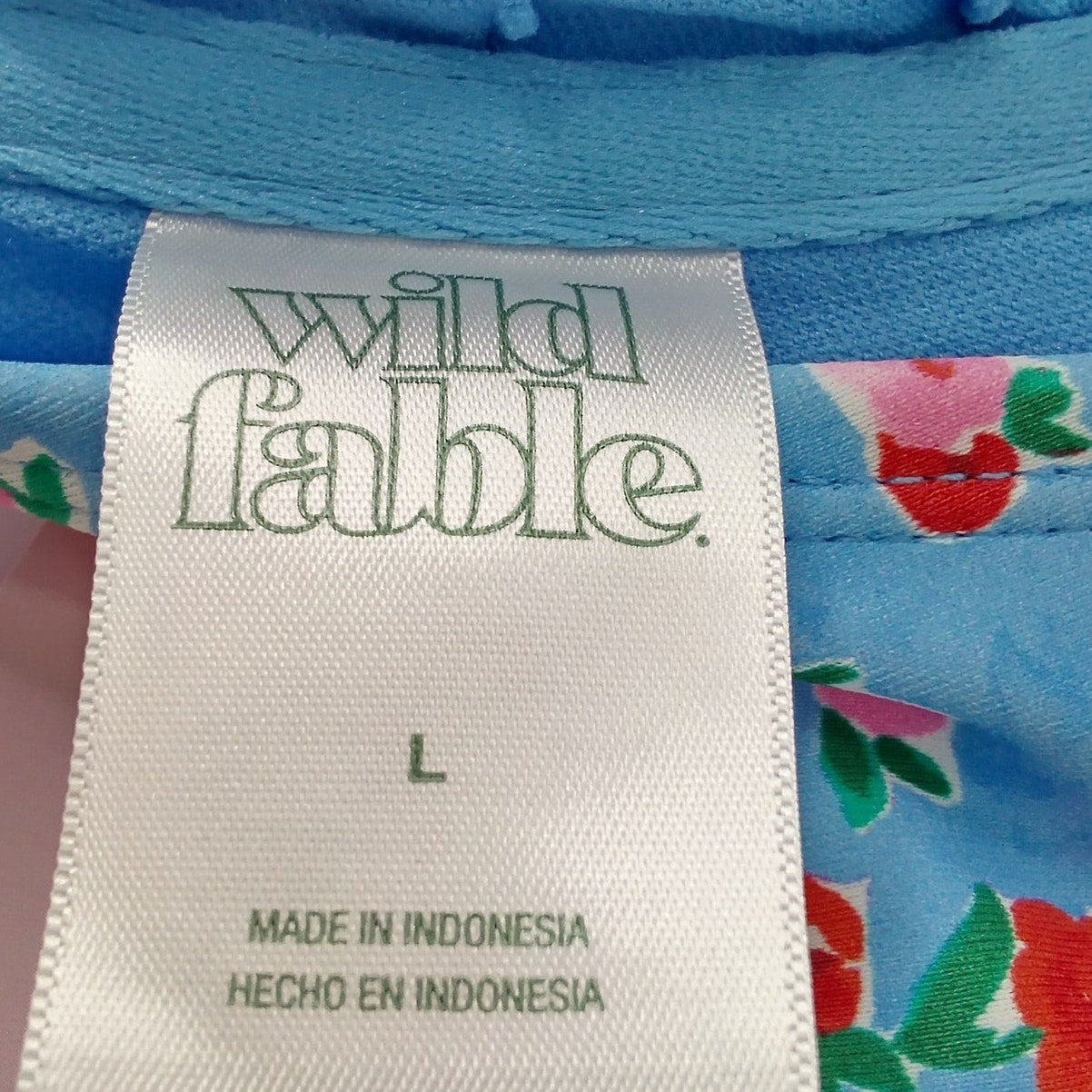 Wild Fable Ditsy Floral Ribbon Underwire Bikini Top L (12-14) Adjustable Straps