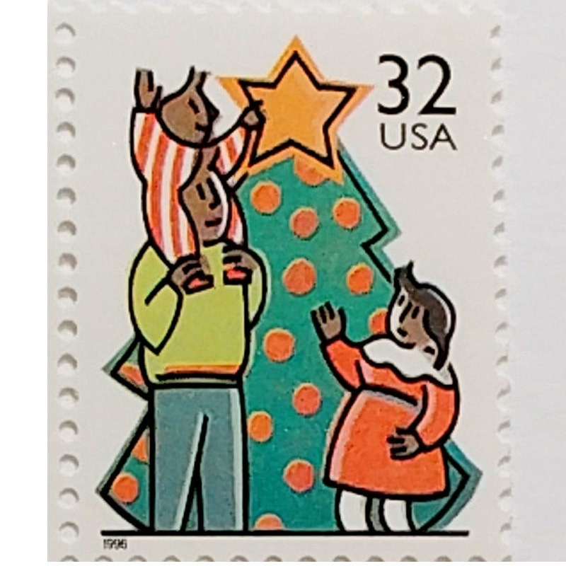 Block of 4 – 1996 USA 32¢ Christmas Family Scenes MNH Scott 3111a Set