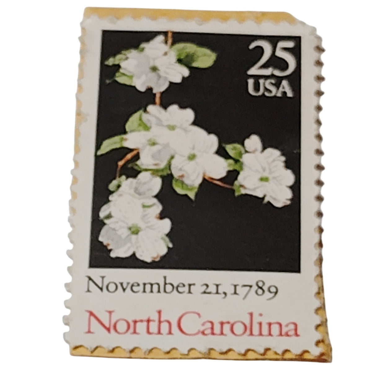 1989 North Carolina Statehood 25c USA Stamp - Dogwood Flower Scott #2347