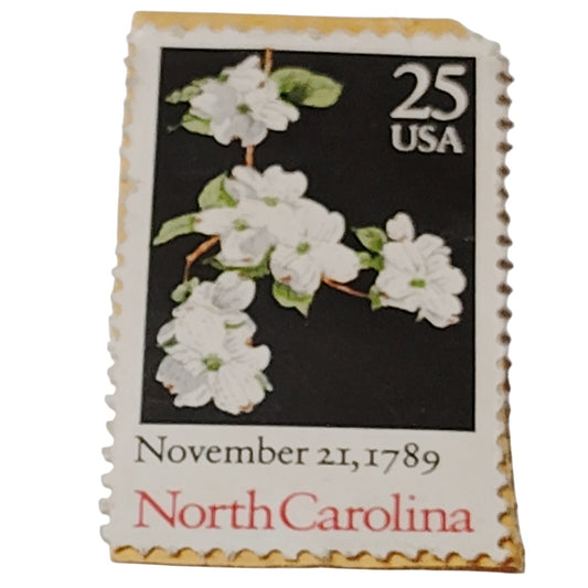 1989 North Carolina Statehood 25c USA Stamp - Dogwood Flower Scott #2347