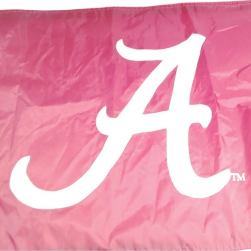 University of Alabama Crimson Flag - 34" x 22.5" - Sewn Iconic "A" - Canvas Header w/ Brass Grommets