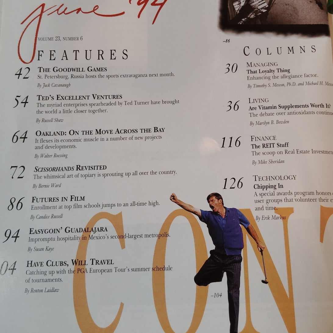 Delta SKY Magazine - June 1994 - The 1994 Goodwill Games & Ted Turner