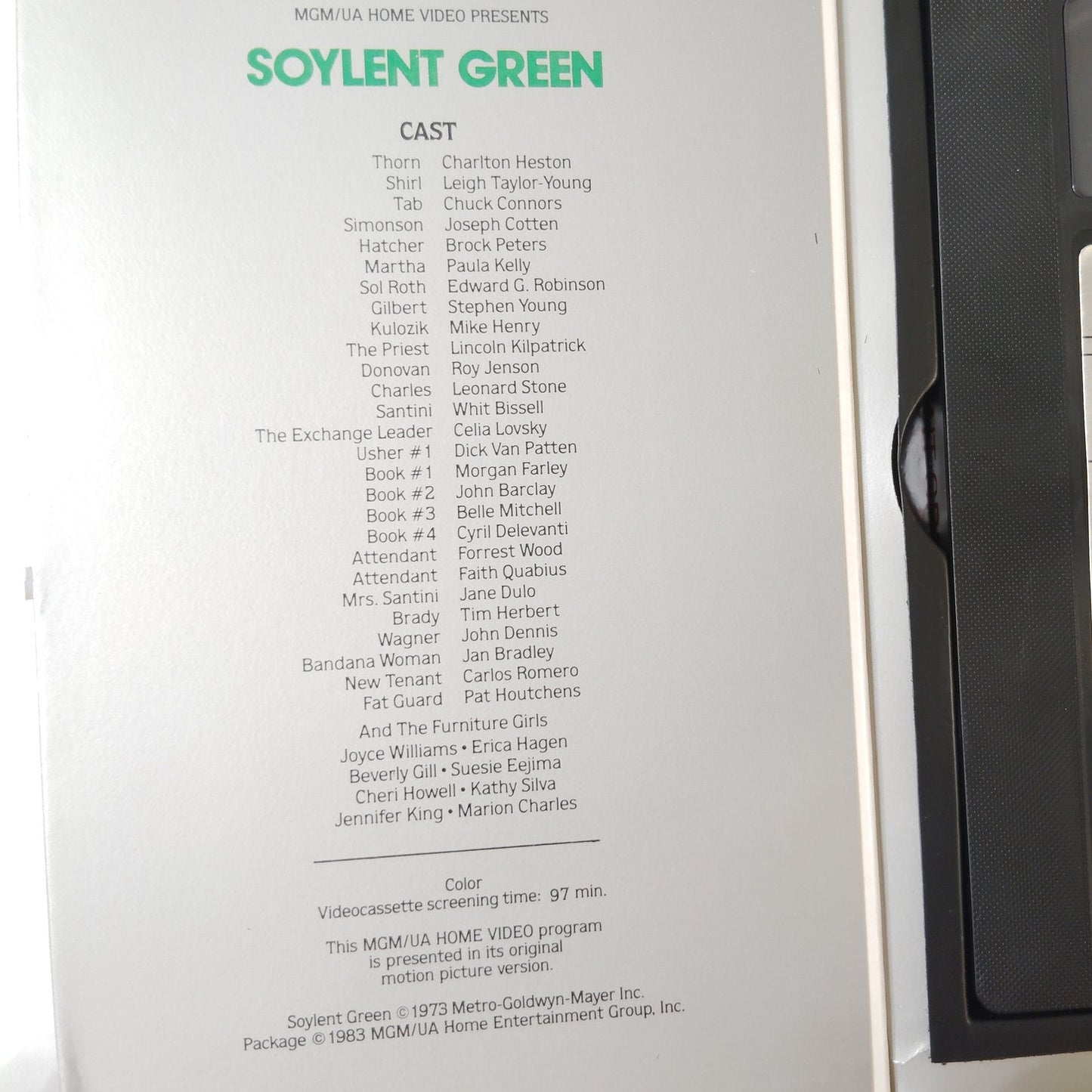 Soylent Green VHS 1983 Charlton Heston Edward G. Robinson Sci‑Fi Thriller