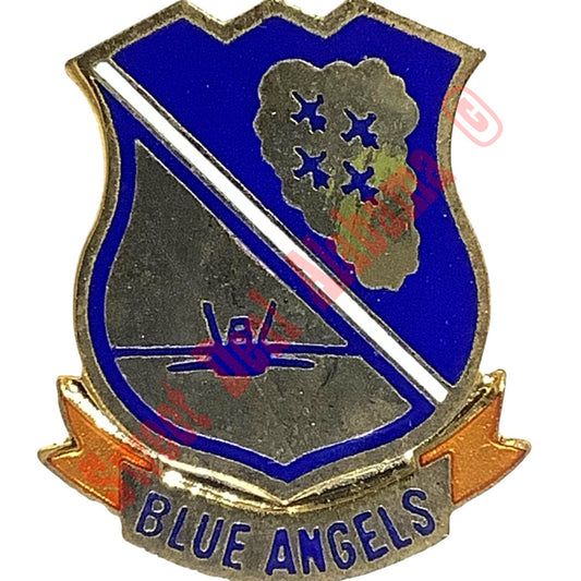 Navy Blue Angels Crest Hat, Lapel or Tie Pin, 1-1/8"H x 15/16"W