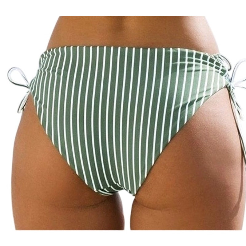 Cupshe Green White Stripe Reversible Side Tie Bikini Bottoms Women’s Large