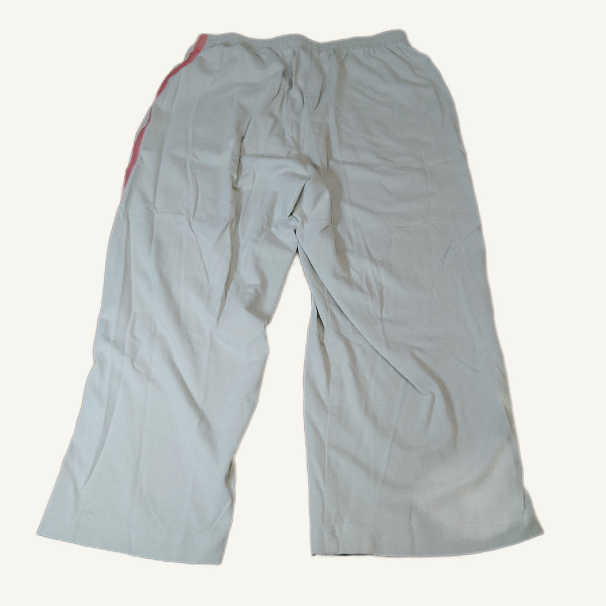 Blair Women's Large Light Blue Lounge Pants with Pink Stripe, Elastic Waist