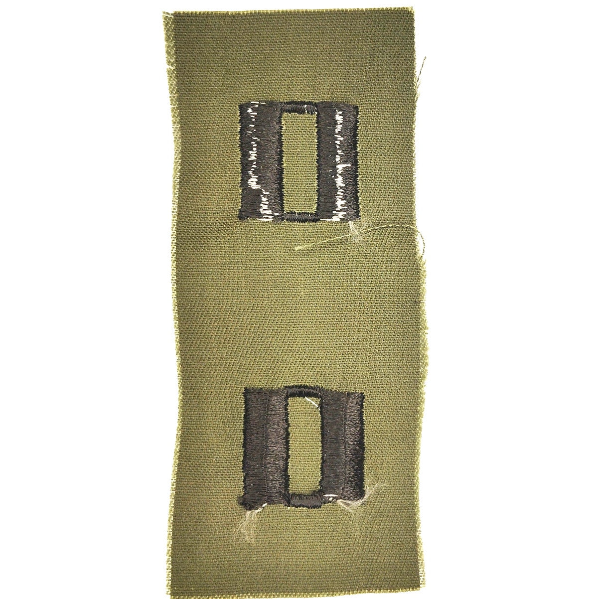 US Army Captain O‑3 Rank Patch Subdued OD Green 4‑5/8" × 2‑1/4" Sew‑On