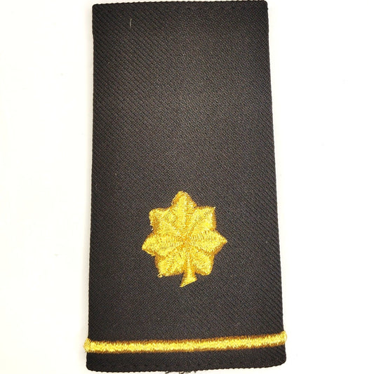 US Army AGSU Major O‑4 Shoulder Mark Men’s Gold on Black Single Replacement