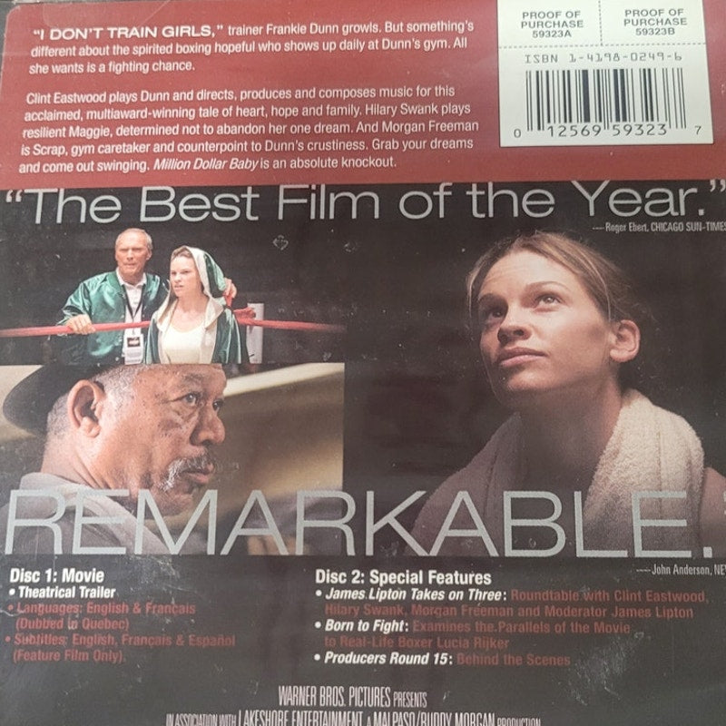 Million Dollar Baby DVD 2-Disc Widescreen Edition Clint Eastwood Morgan Freeman