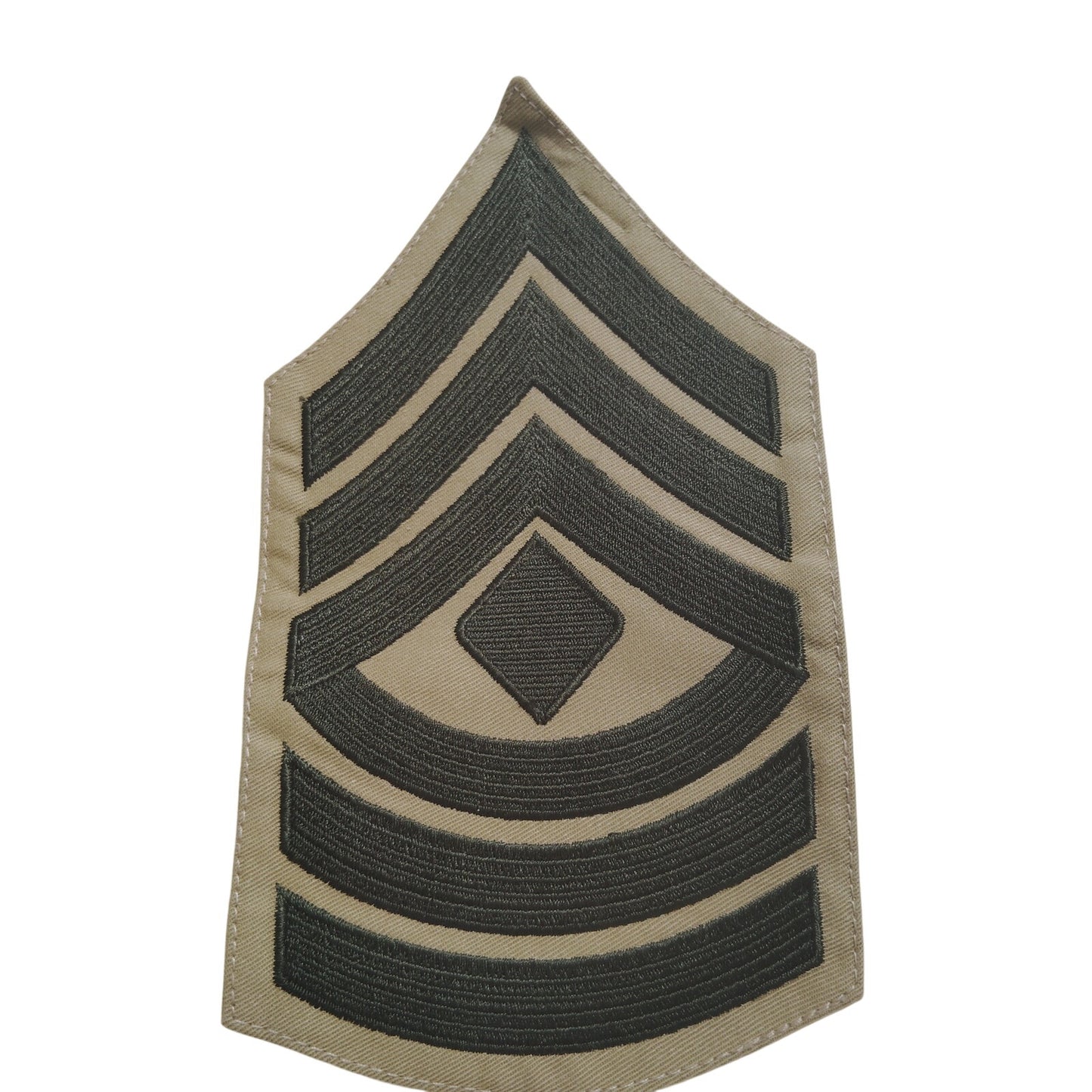 USMC First Sergeant E‑8 Female Green on Khaki Chevrons 4‑3/8" Sew‑On Pair